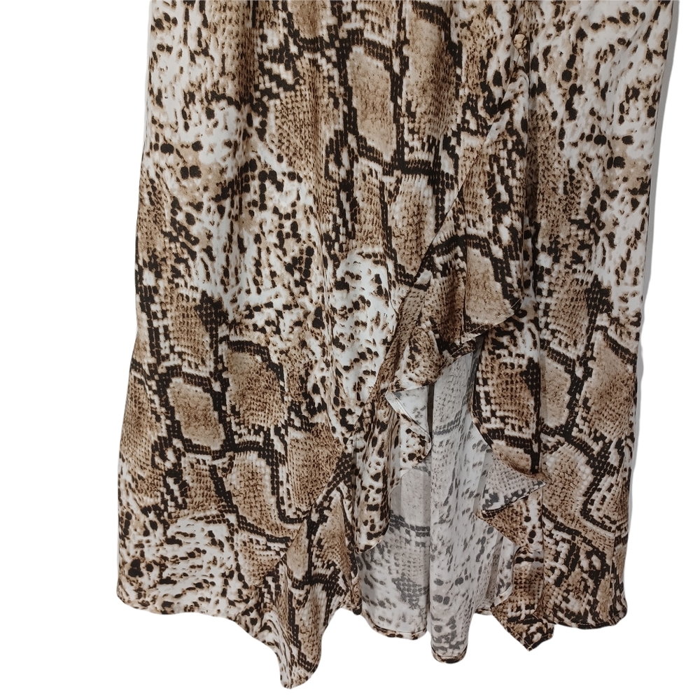 Code X Mode Snakeskin Print Asymmetrical Ruffle H… - image 7